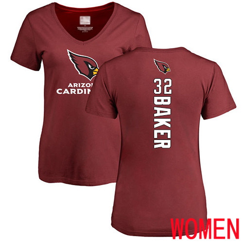 Arizona Cardinals Maroon Women Budda Baker Backer NFL Football #32 T Shirt->nfl t-shirts->Sports Accessory